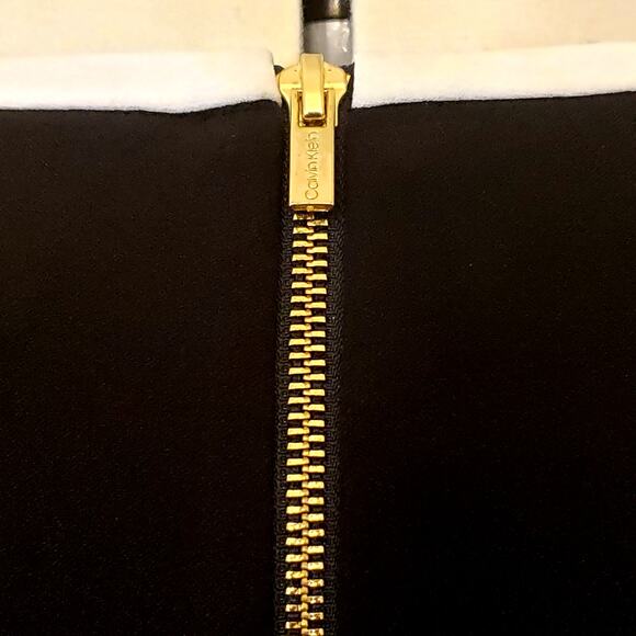 Calvin Klein Women's Black White Contrast Piping Bell Sleeve Sheath Dress SZ 18W - Picture 8 of 12